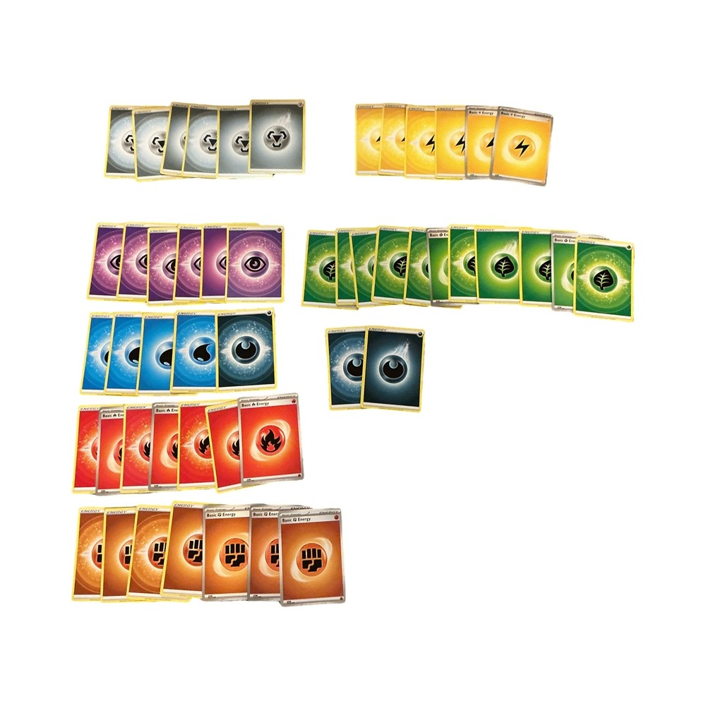 Pokemon TCG Basic Energy Card Lot 50 Count Assorted Types Grass Fire Water Metal